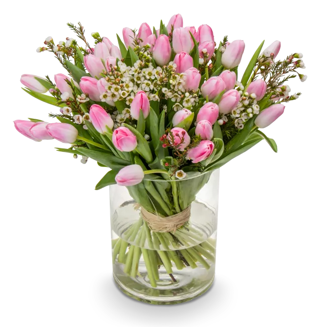 Kytice růžových tulipánů